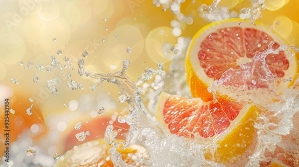 Fototapeta Grapefruit Splash - Citrus Burst