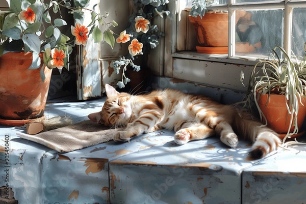 Obraz Relax cat, generative ai