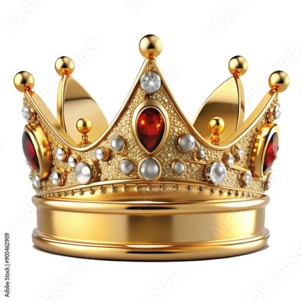 Obraz Royal golden crown isolated on white background