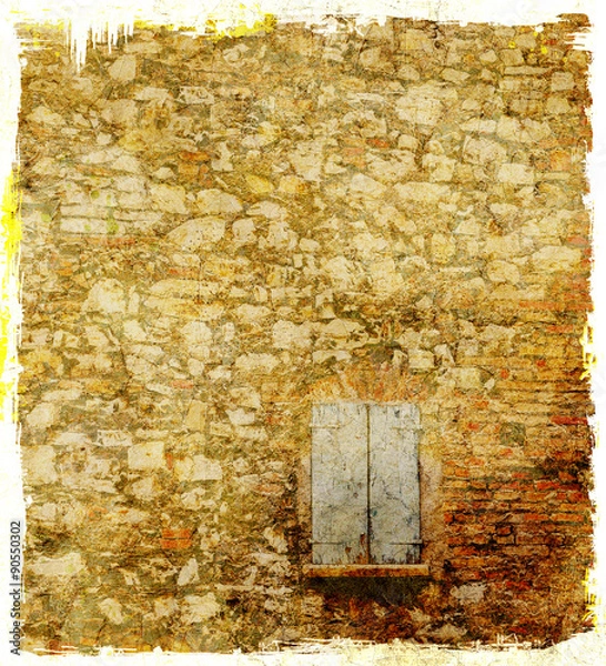 Fototapeta Grunge ancient stone wall background