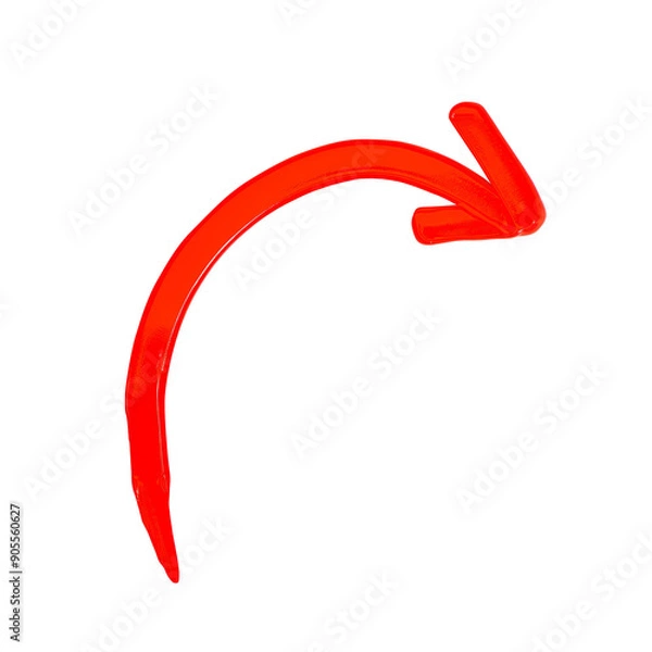 Fototapeta Curved red arrow pointing right