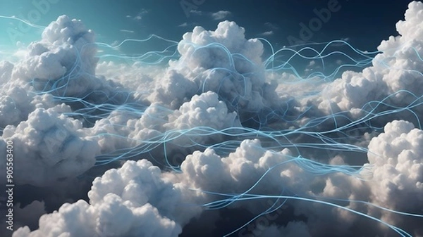 Fototapeta Cloud Computing Creative Icon. Cloud Computing ad, 2d Rendering icon, High Quality Resolution, Simple, aws