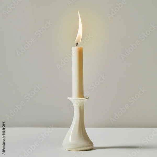 Fototapeta Medium shot of Vintage flame, isolated on a white background, bright and vivid tonality, 