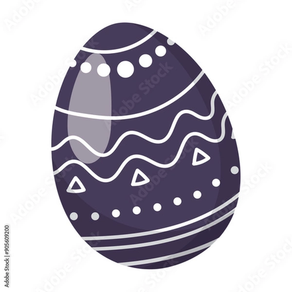 Fototapeta Decorated easter egg icon Easter season Vector