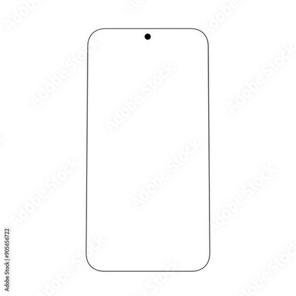 Fototapeta Realistic smart phone with transparent screen 3d render illustration