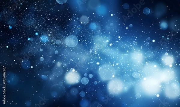 Fototapeta Blue science technology light glowing particles background, generative ai