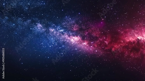 Fototapeta Starry space background with cosmic colors and Milky Way