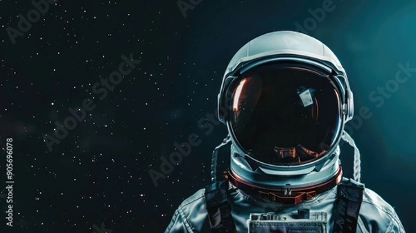 Fototapeta Astronaut with helmet empty space for text