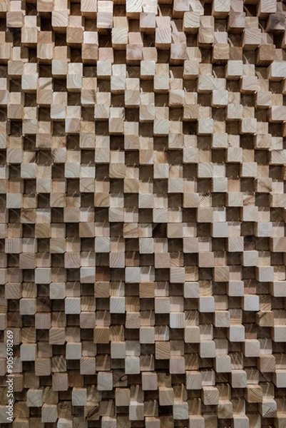 Obraz wooden cube pattern wall decoration