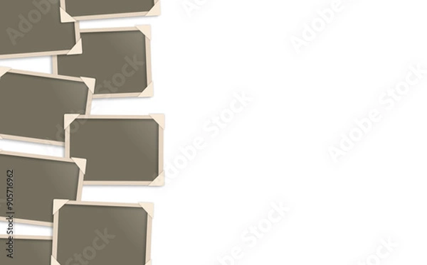 Fototapeta vintage photo frames vector realistic with white corners