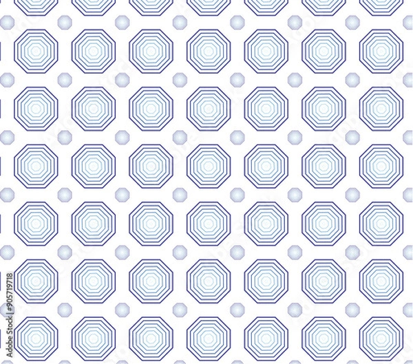 Fototapeta A seamless geometric wallpaper pattern design featuring a vintage vector illustration. The texture art showcases a retro hexagon tile ornament, creating a stylish backdrop