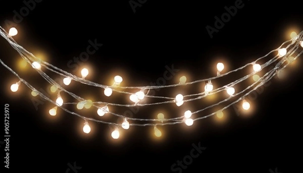 Fototapeta string light photo overlays christmas new year lights glowing lights bokeh png