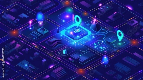 Fototapeta Cybersecurity Network: Protecting Digital Assets