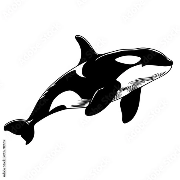 Obraz Orca Vector Illustration in Black