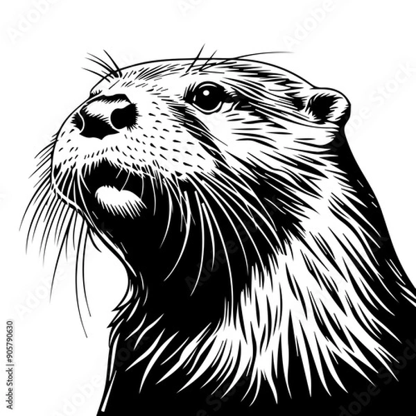 Obraz Otter Vector Illustration in Black