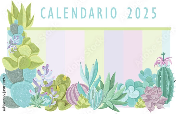 Obraz Calendario Planificador 2025 en Español - Tamaño A4 - Portada - Carátula