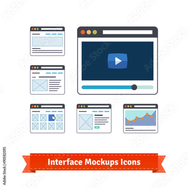 Fototapeta Website interface prototyping mockups, wireframes