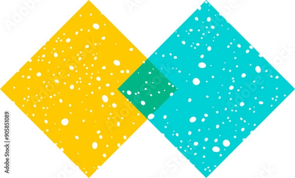 Obraz Geometric Squares Risograph Effect