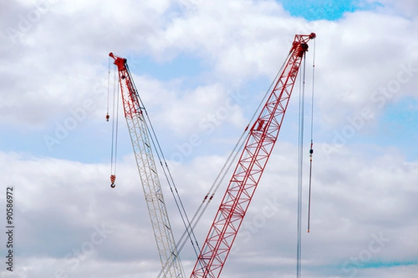 Obraz two cranes and the sky