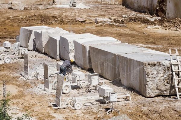 Obraz marble cutting factory - industrial