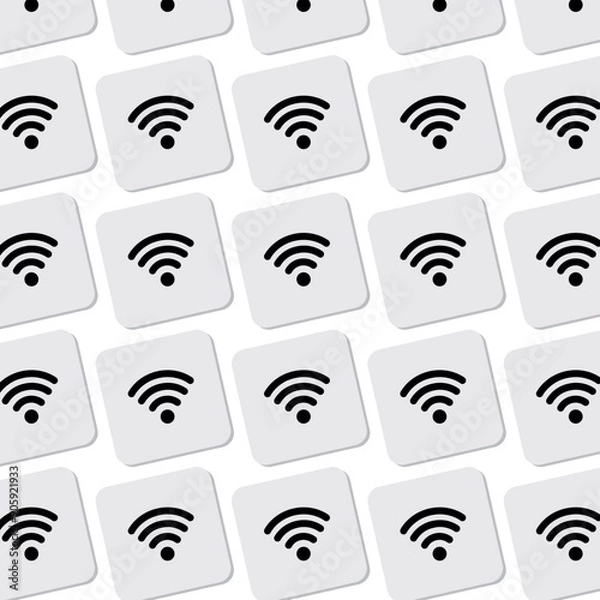 Fototapeta Wi-fi zone icon pattern background Vector