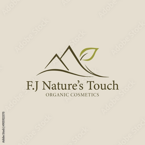 Obraz F.J Nature’s Touch, , logo design, minimalist logo, unique logo, logo maker, creative logo, brand identity