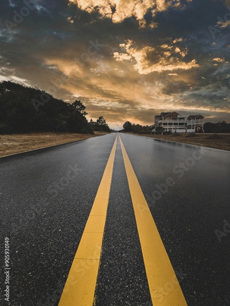 Obraz An Empty Street After a Summer Storm 