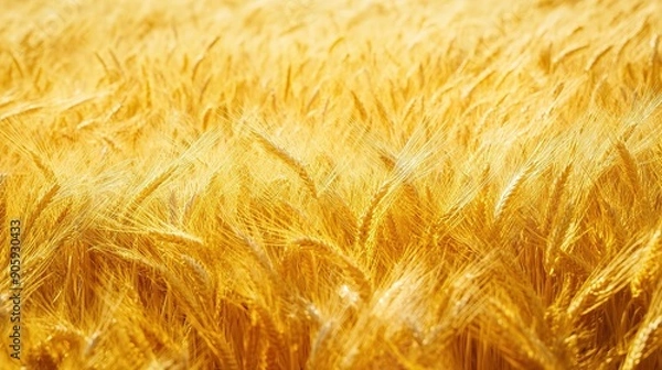 Fototapeta Golden Wheat Field: A sun-drenched expanse of golden wheat, swaying gently in the breeze, evokes a sense of peace, abundance, and the natural beauty of the harvest season.  