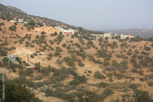 Fototapeta Landscape in a village Azrarague and Aglagale