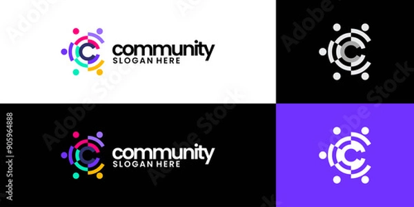 Obraz Letter C logo community, social group logo idea