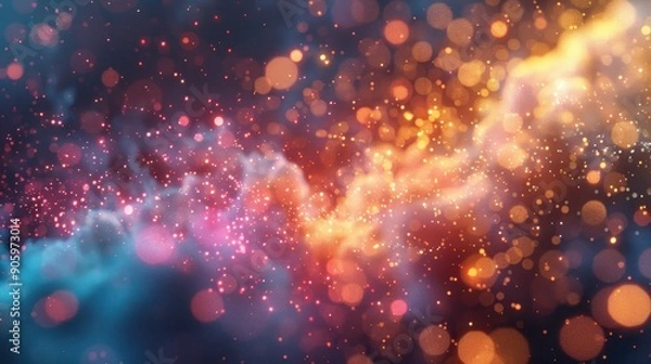 Fototapeta Vibrant, sparkling tech backgrounds with particle effects