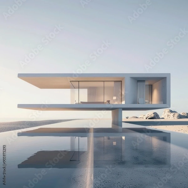 Fototapeta minimalistic and modern architecture with very simplified and pure lines