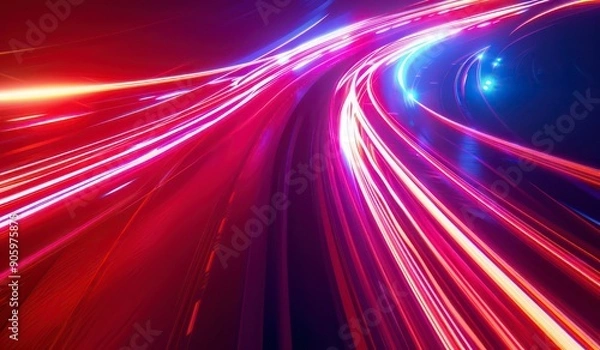 Fototapeta abstract light trails wallpaper in warm colors and dynamic motion
