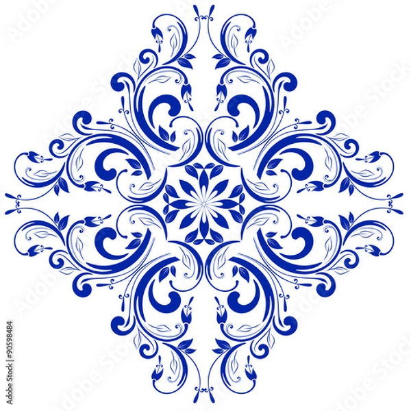 Obraz Ornamental floral element for design in vintage stile.