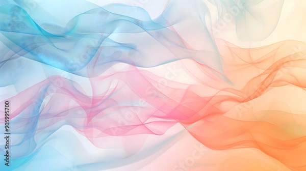 Fototapeta Colorful dreamy fluid lines background，abstract colorful background with smoke