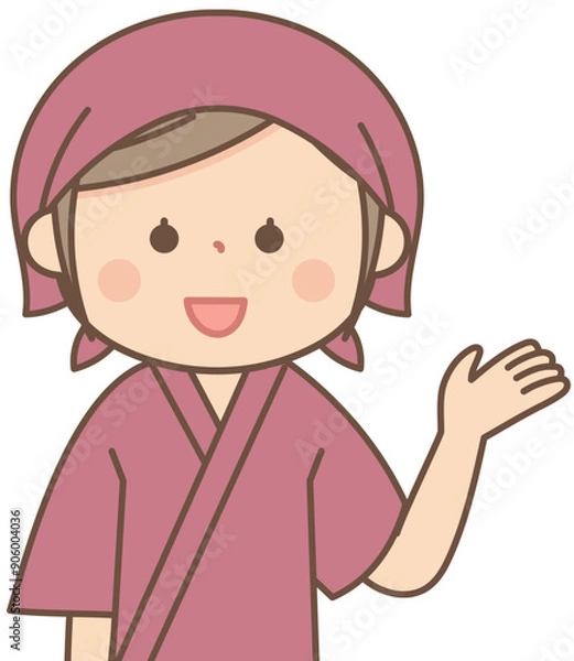 Fototapeta 案内をする和食料理屋の女性