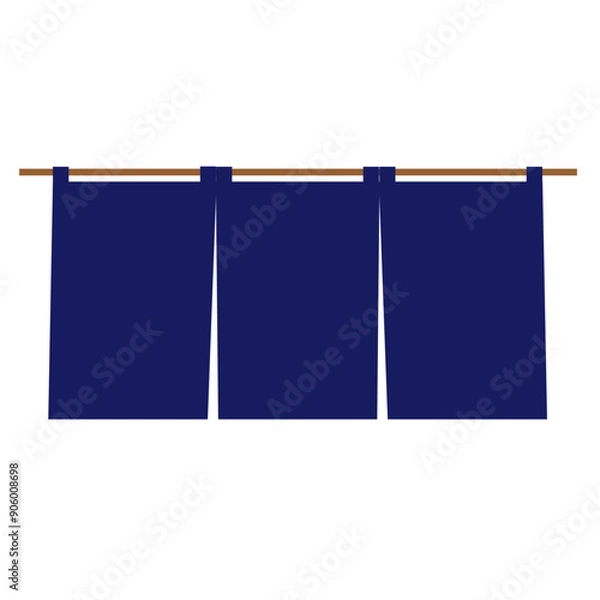 Obraz 和風の藍色の暖簾イラスト