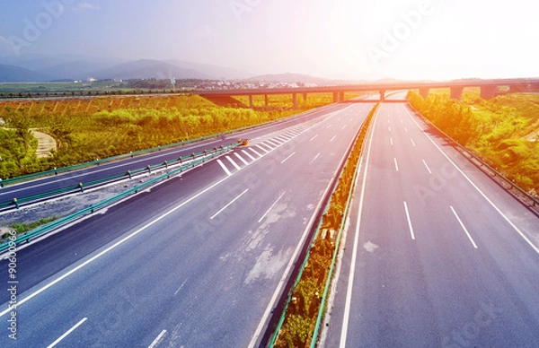 Fototapeta Newly built highway