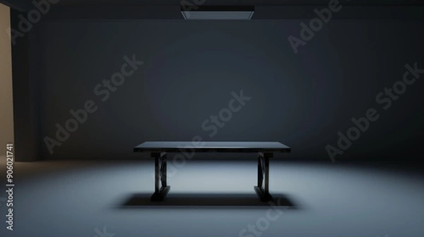 Fototapeta Spotlight on Minimalism Table in an Empty Room