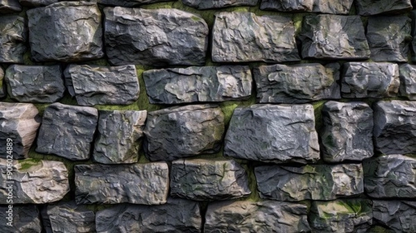 Obraz Highly detailed stone wall background