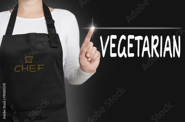 Obraz vegetarian background concept cook touchscreen