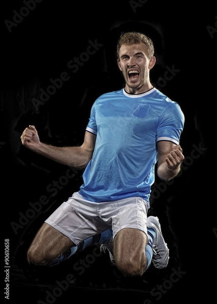 Obraz Soccer player celebrates