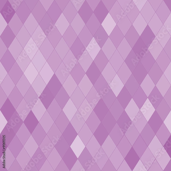 Fototapeta Vector seamless pattern with rhombs. Abstract purple texture. Geometrical background. Monochrome backdrop.