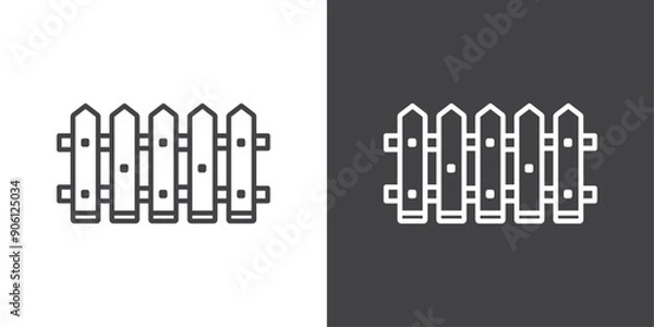 Obraz Plank fence icon vector logo set collection for web app ui