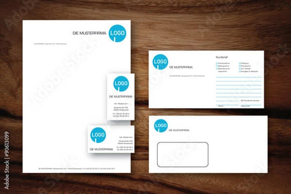 Obraz Geschäftspapier Ausstattung auf einem Hintergrund