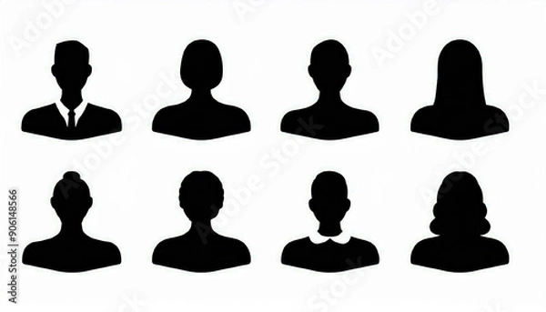 Fototapeta User icon vector set. Profile and people silhouette collection