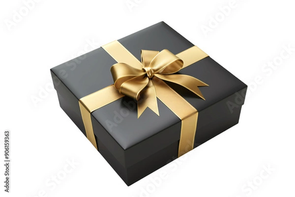 Obraz a black box with a gold ribbon