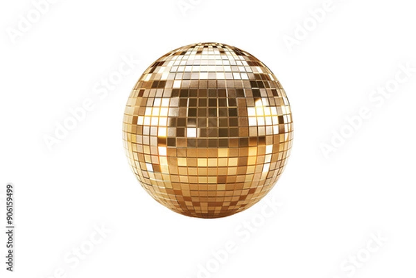 Obraz a gold disco ball on a white background