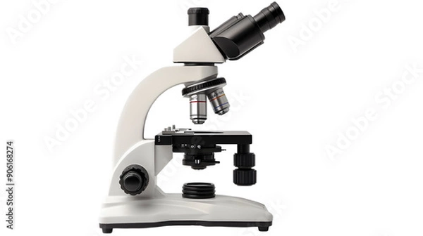 Fototapeta microscope on white background, generative ai