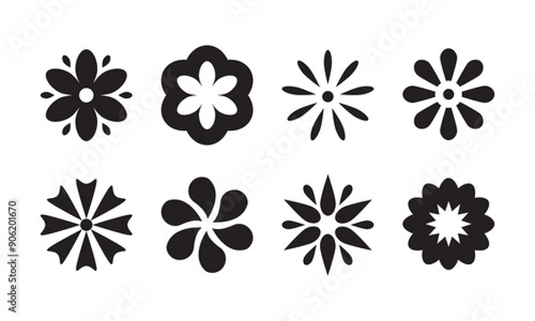 Obraz simple flower icons. incredible flower icons art. simple flower vector
